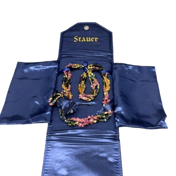 STAUER Semi-Precious Multi-Stone, 3 Piece Set - Necklace, Bracelet & Earrings - Picture 3 of 8